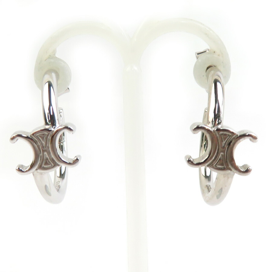 楽天市場】CELINE セリーヌ スネークモチーフ フープ ピアス シルバー