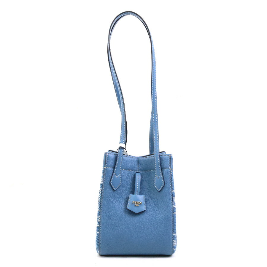 フェンディ FENDI ショルダーバッグ ズッカ オリガミ キャンバス/レザー ブルー レディース 8BS083 AUQ7 送料無料【中古】 90220a