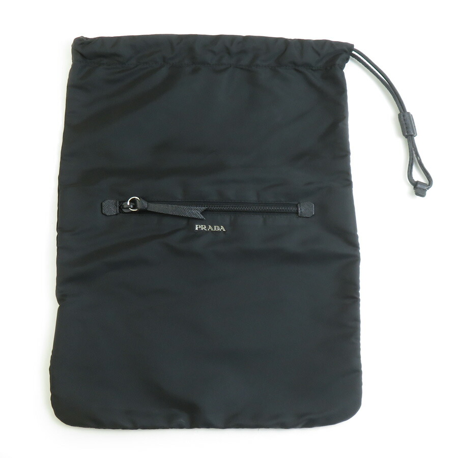【良品】PRADA プラダ　ポーチ　巾着　ナイロン　ブラック　レディース　ミニ PRADA プラダポーチ巾着 良品！✨】PRADA 巾着ミニポーチ バッグ