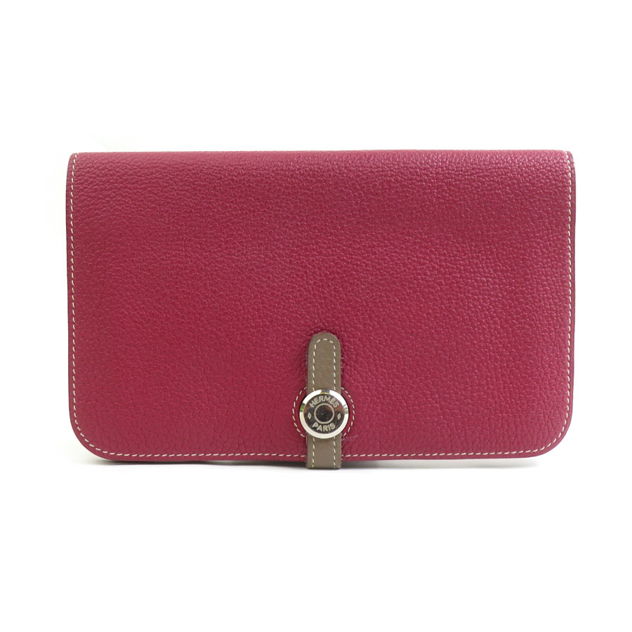 エルメス HERMES 長財布 ドゴンGM トゴ トスカ×エトゥープ ユニセックス 送料無料【中古】 h31758a