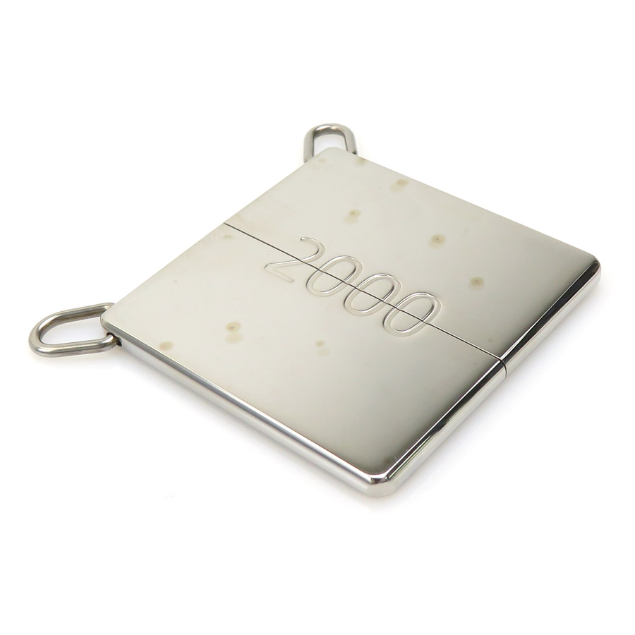 エルメス HERMES ネックレス 2000 ペアペンダント レザー/メタル シルバー/ブラック レディース 送料無料【中古】 e61209a