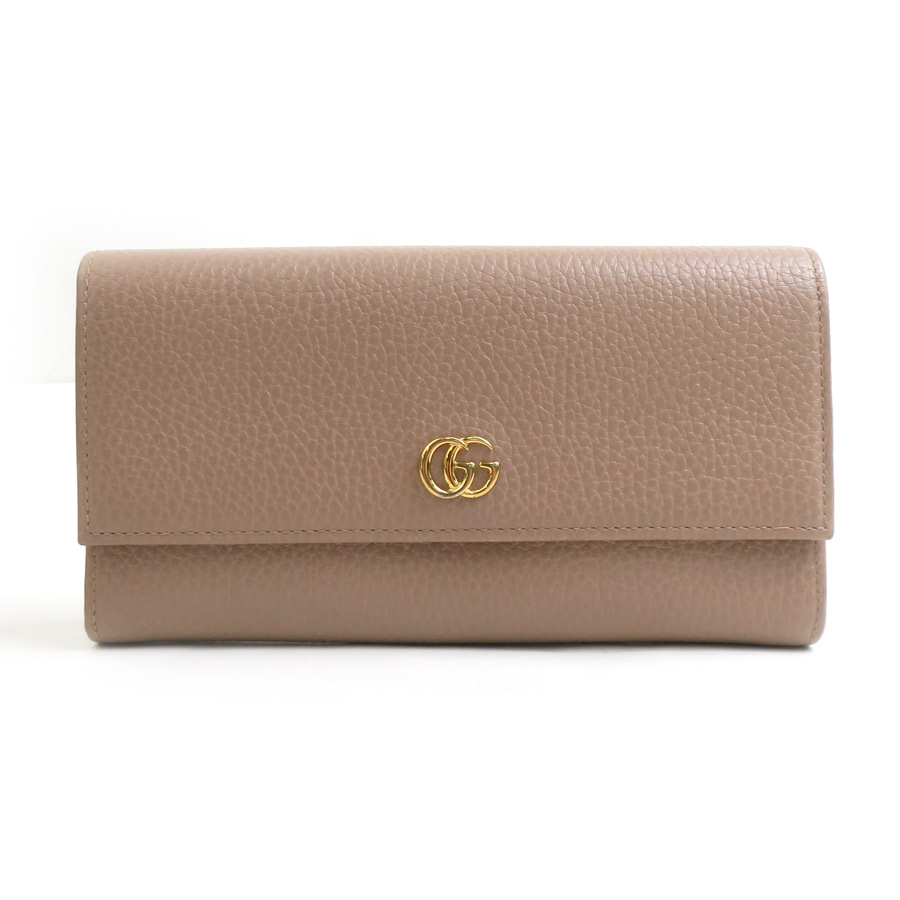 グッチ GUCCI 長財布 レザー ベージュ レディース 456116 送料無料【中古】 r10924g