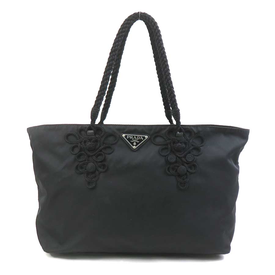 楽天市場】【送料無料】 プラダ ハンドバッグ ブラック シルバー NERO