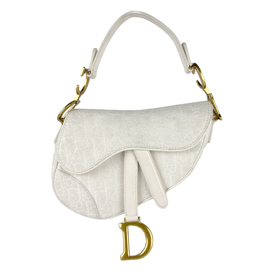 ディオール Christian Dior ハンドバック サドル 帆布/なめし革 白いこと レディース 貨物輸送無料【中古】 z8031