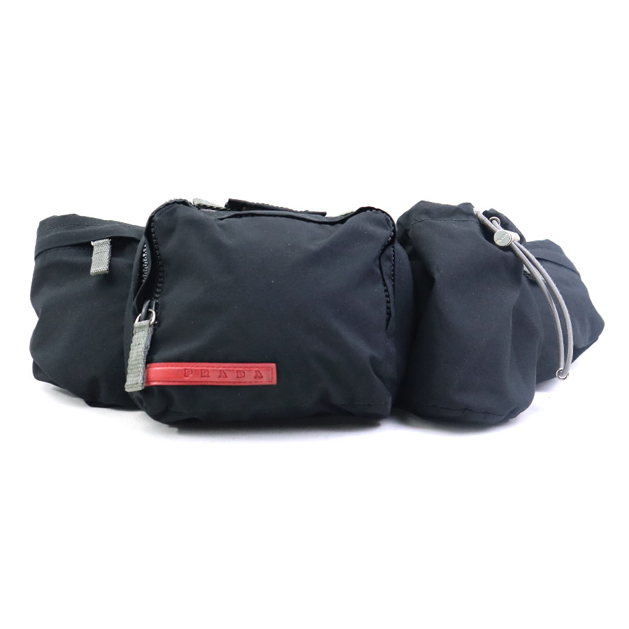楽天市場】プラダ バッグ ナイロン ウエスト ボディバッグ ブラック 黒