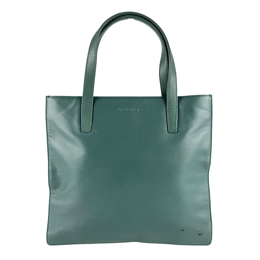 ロエベ LOEWE ハンドバッグ レザー グリーン レディース 送料無料【中古】 z8279