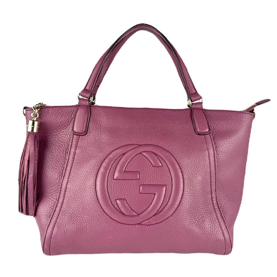 グッチ GUCCI ハンドバッグ ショルダーバッグ レザー パープル レディース 369176 送料無料【中古】 z8349