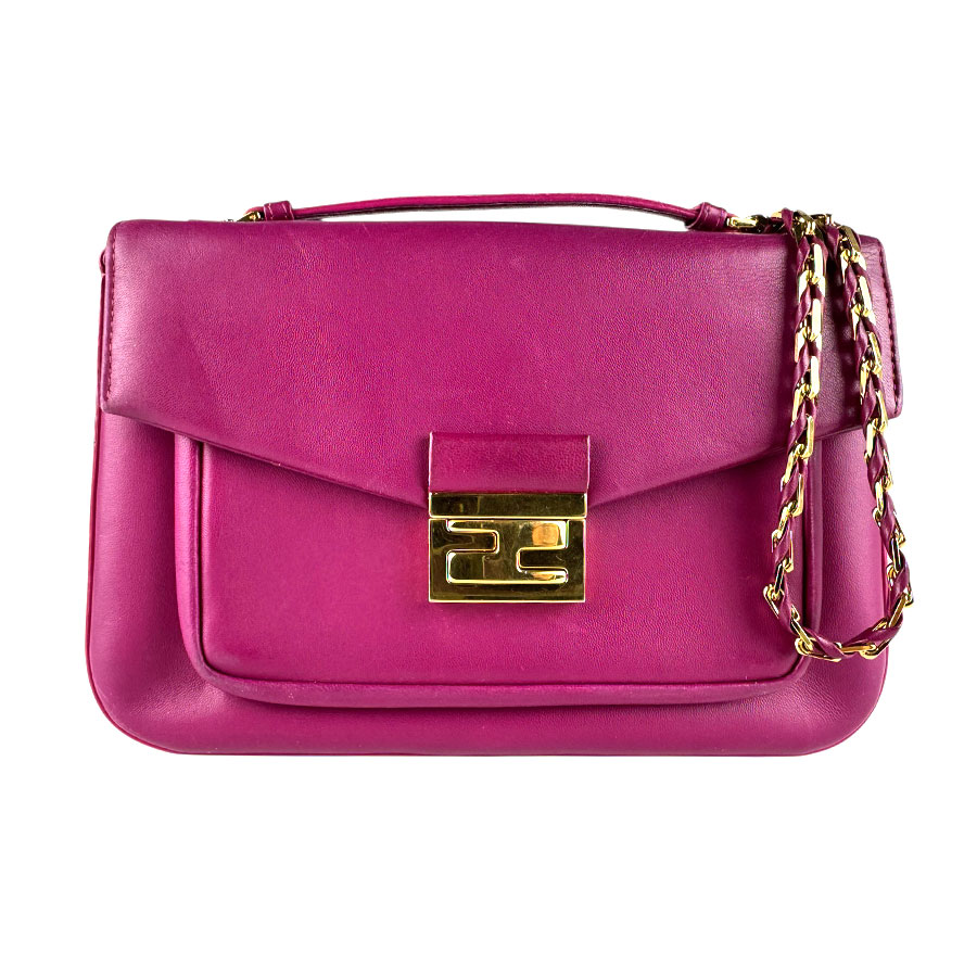 フェンディ FENDI ショルダーバッグ なめし革 マゼンタ レディース 8BR677-P05 貨物輸送無料【中古】 z8360
