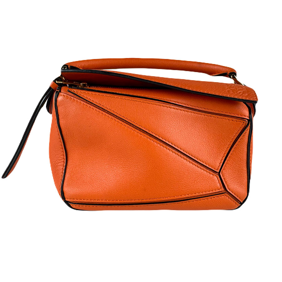 ロエベ LOEWE ショルダーバッグ 謎あわせ ミニ なめし革 オレンジ色 レディース 貨物輸送無料【中古】 z8392