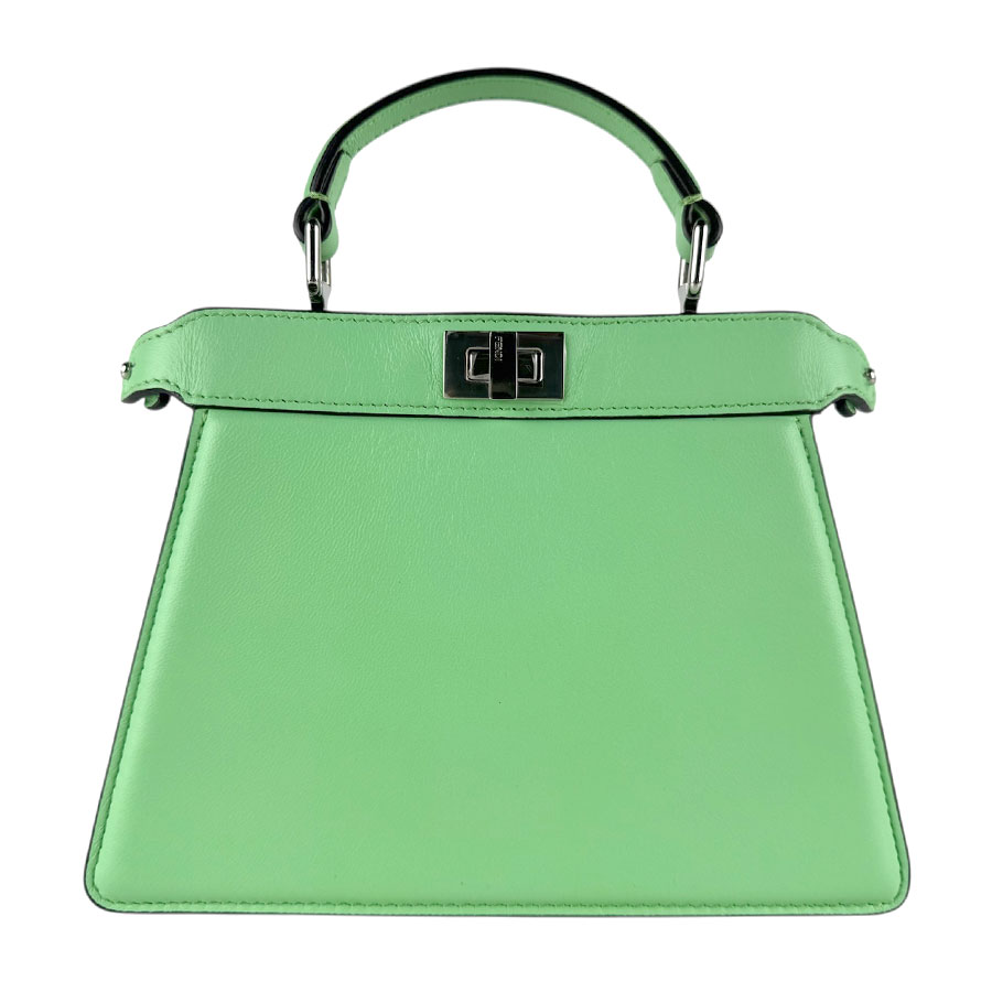 フェンディ FENDI ハンドバッグ ショルダーバッグ ピーカブー ISeeU レザー グリーン シルバー レディース 8BN335-ABVE 送料無料【中古】 z8471