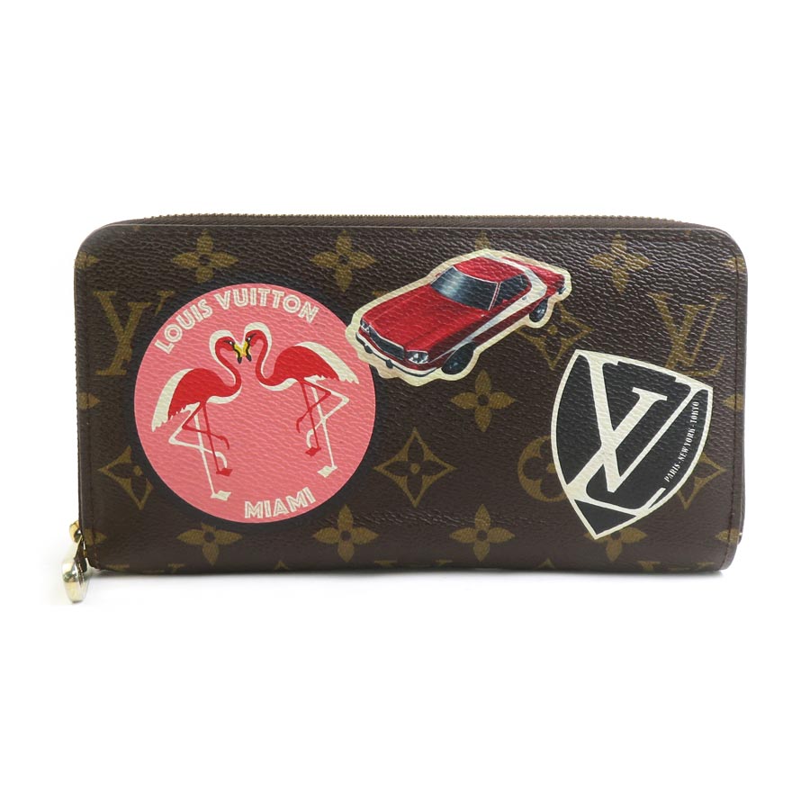 ルイ ヴィトン LOUIS VUITTON ラウンドジッパー長紙入れ ニコラジェスキエール モノグラム ジッピーウォレット モノグラム帆布 赤銅色 ユニ一発やる M62149 貨物輸送無料【中古】 r10988a