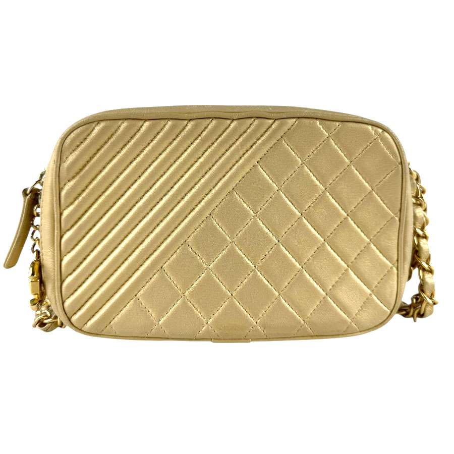シャネル CHANEL ショルダーバッグ レザー ゴールド レディース 送料無料【中古】 z8574|ブランドバリュー