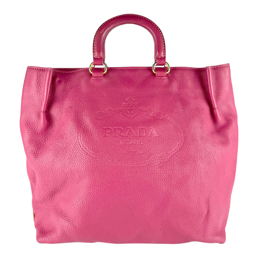 プラダ PRADA ハンドバッグ ショルダーバッグ レザー ピンク レディース 送料無料【中古】 z8605