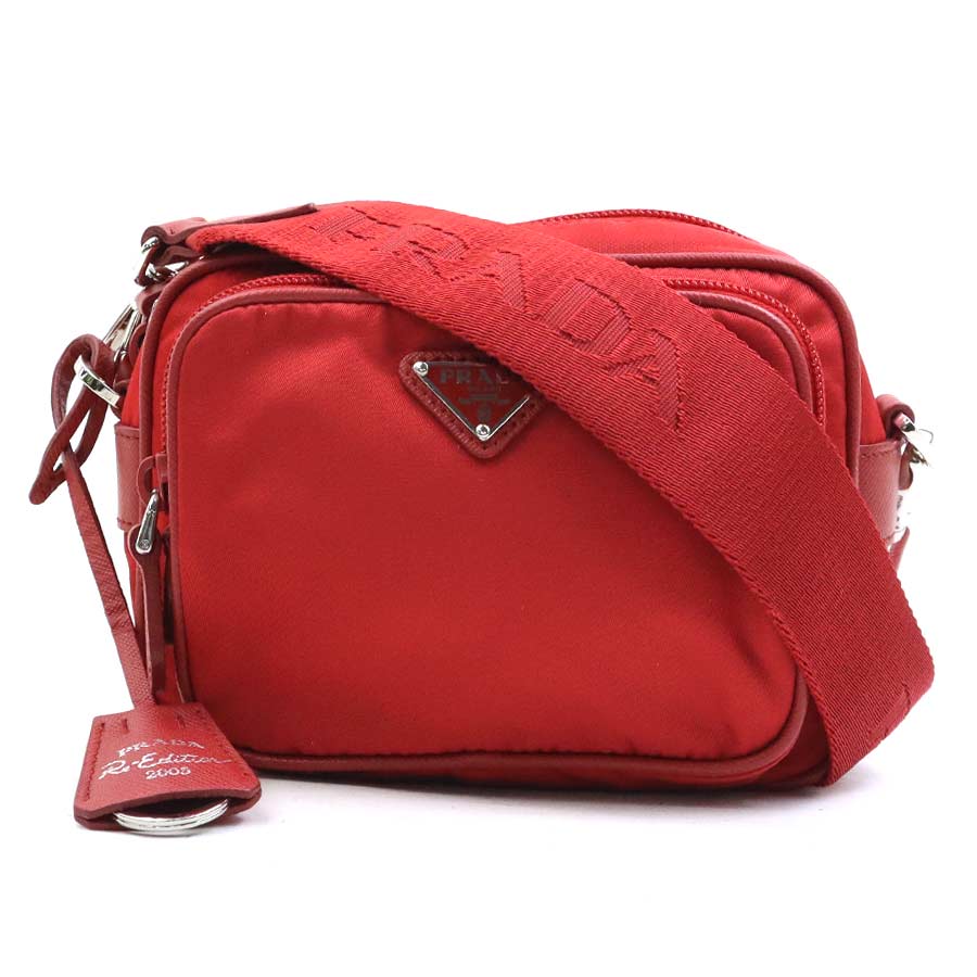 プラダ PRADA ショルダーバッグ ナイロン 赤いこと レディース 1BH153 貨物輸送無料【中古】 56534a