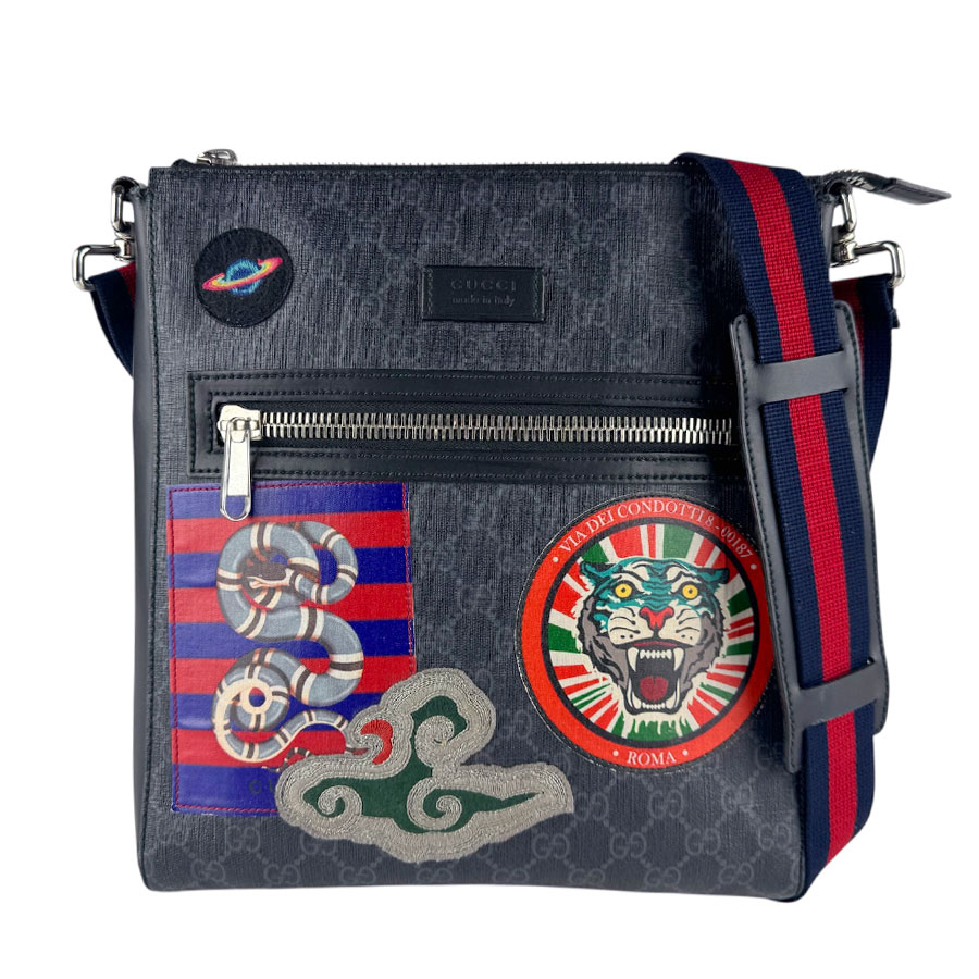 グッチ GUCCI ショルダーバッグ GGスプリームキャンバス 黒いこと メンズ 474137 貨物輸送無料【中古】 z8640