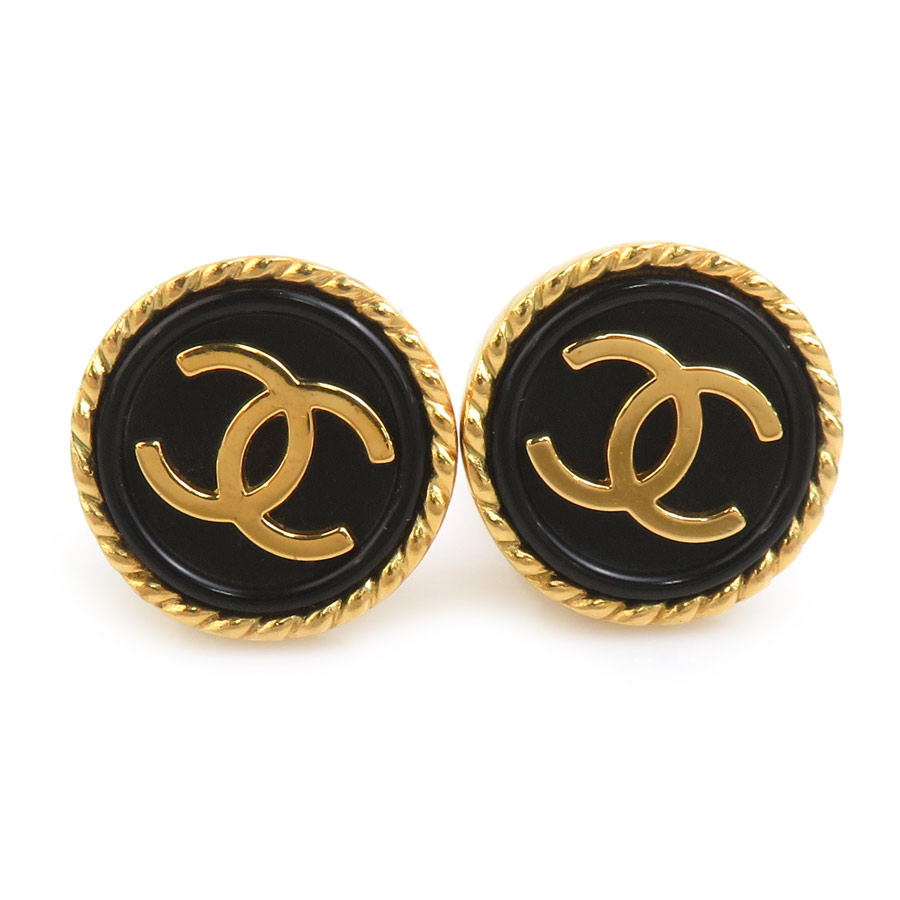 シャネル CHANEL イヤリング ココマーク メタル/プラスチック ゴールド/ブラック レディース 送料無料【中古】 e61499i