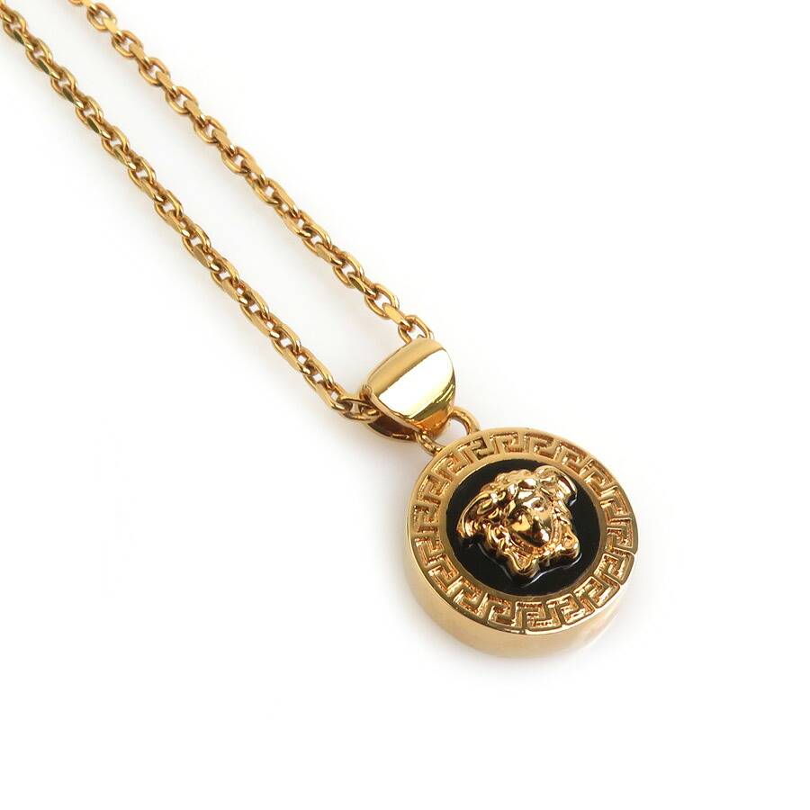 ヴェルサーチ VERSACE ネックレス メデューサ メタル ゴールド/ブラック ユニセックス 送料無料【中古】 e61518j
