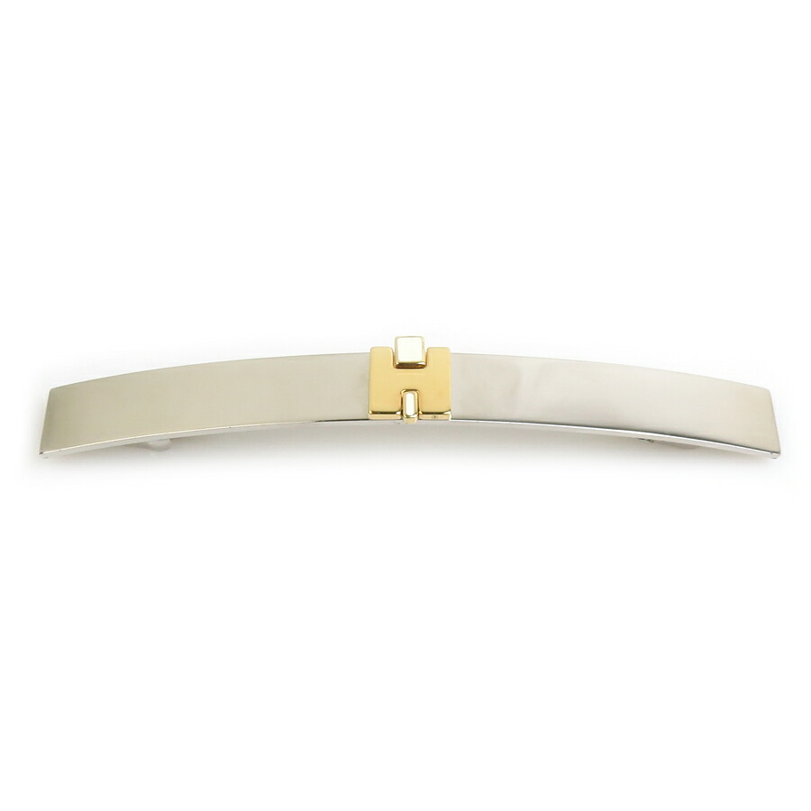 エルメス HERMES バレッタ メタル/エナメル シルバー/ゴールド/オフホワイト レディース 送料無料【中古】 e61535g