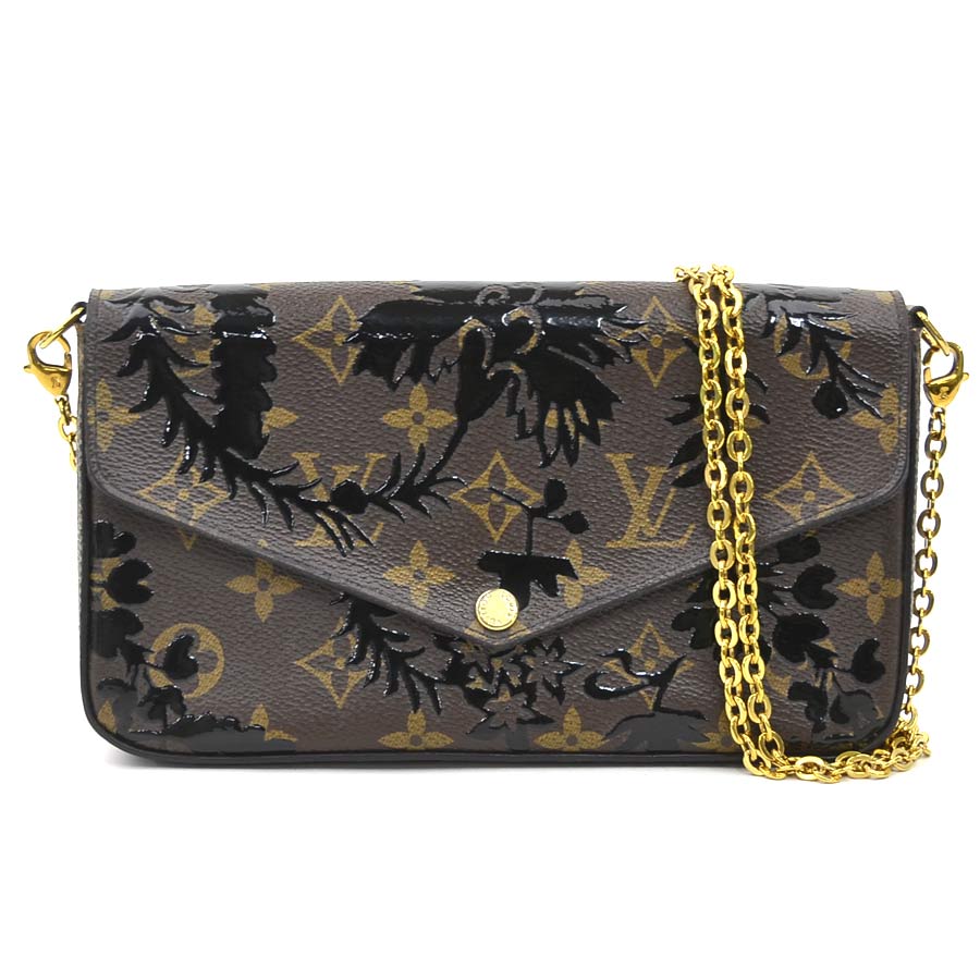 ルイ ヴィトン LOUIS VUITTON ショルダーバッグ チェーンウォレット モノグラム 御花 ポシェット フェリシー/モノグラム 御花 赤銅色×黒いこと レディース M62468 貨物輸送無料【中古】 90236a