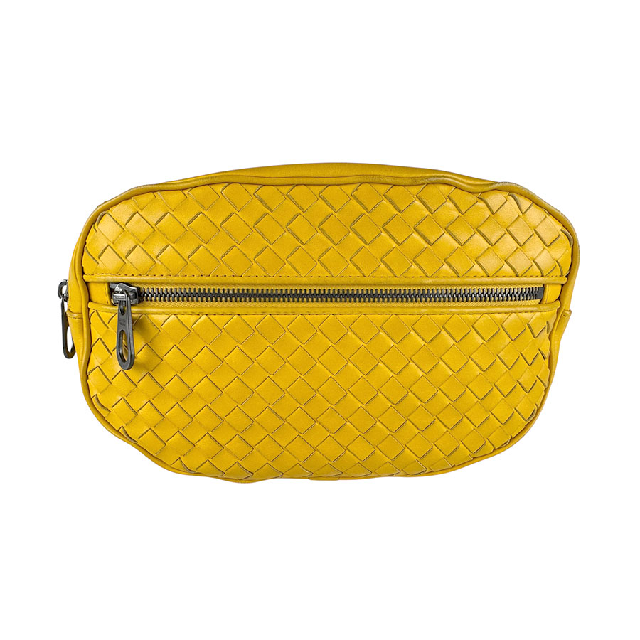 ボッテガヴェネタ BOTTEGAVENETA 酉の方角御徒面子 イントレチャート なめし革 黄色 ユニ一発やる 貨物輸送無料【中古】 z8842