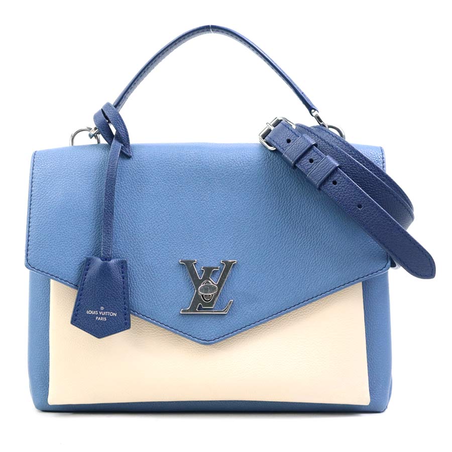 ルイ ヴィトン LOUIS VUITTON ハンドバッグ ショルダーバッグ マイロックミー レザー ブルー/アイボリー シルバー レディース M51415 送料無料【中古】 e61542a