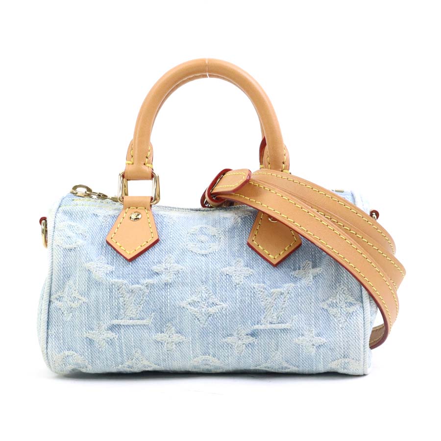 ルイ ヴィトン LOUIS VUITTON ハンドバッグ ショルダーバッグ モノグラムデニム ナノ スピーディ モノグラムデニム スカイブルー レディース M11212 送料無料【中古】 e61565a