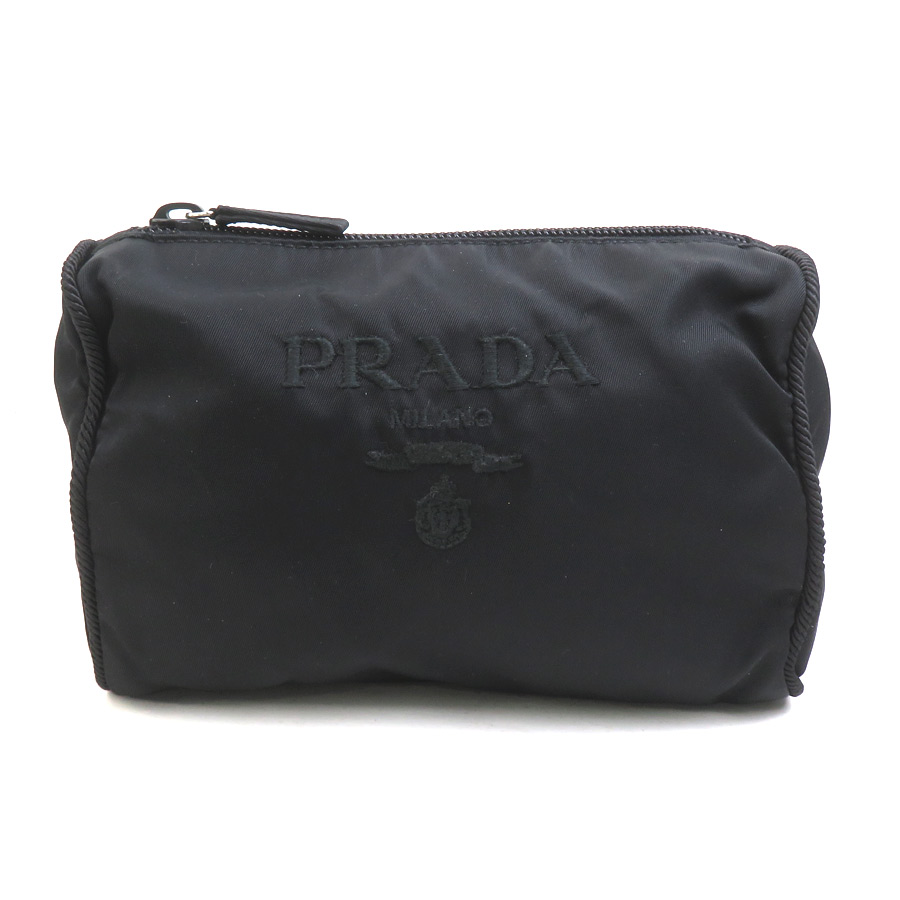 プラダ PRADA 合切袋 ナイロン 黒いこと レディース 1N0868 貨物輸送無料【中古】 h32008k