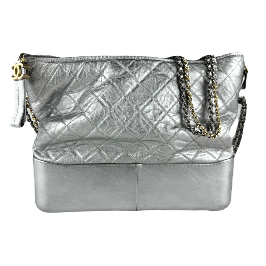 シャネル CHANEL ショルダーバッグ ガブリエル ドゥ シャネル なめし革 しろがね色 レディース 貨物輸送無料【中古】 z8885