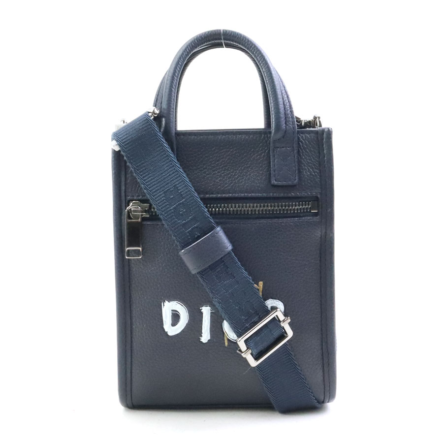 クリスチャンディオール Christian Dior ショルダーバッグ ×OTANI WORKSHOP レザー ネイビー メンズ 送料無料【中古】 90241i