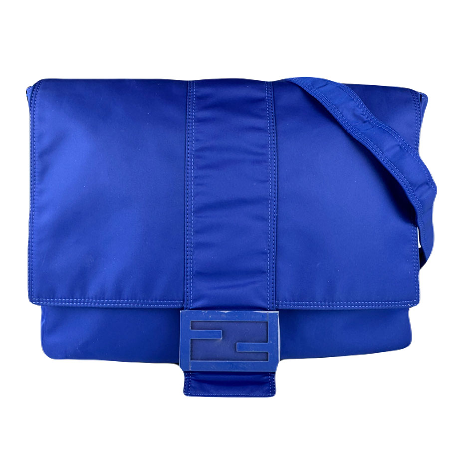 フェンディ FENDI 斜め掛けショルダーバッグ バゲット メッセンジャーバッグ ナイロン ブルー メンズ 7VA536 AG0P 送料無料【中古】 z8952