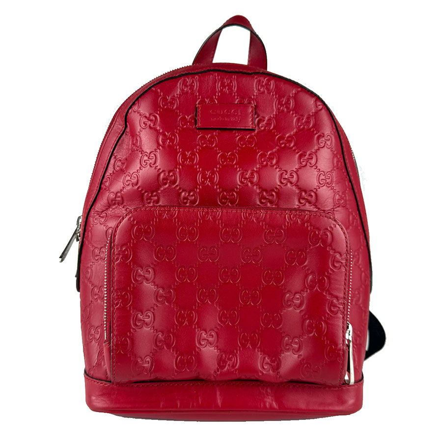 グッチ GUCCI 背嚢 グッチシマ なめし革 赤いこと レディース 450967 貨物輸送無料【中古】 z8965