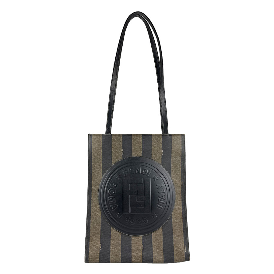 フェンディ FENDI ショルダーバッグ ペカン PVCコーティングキャンバス ブラウン/ブラック ユニセックス 送料無料【中古】 z8983