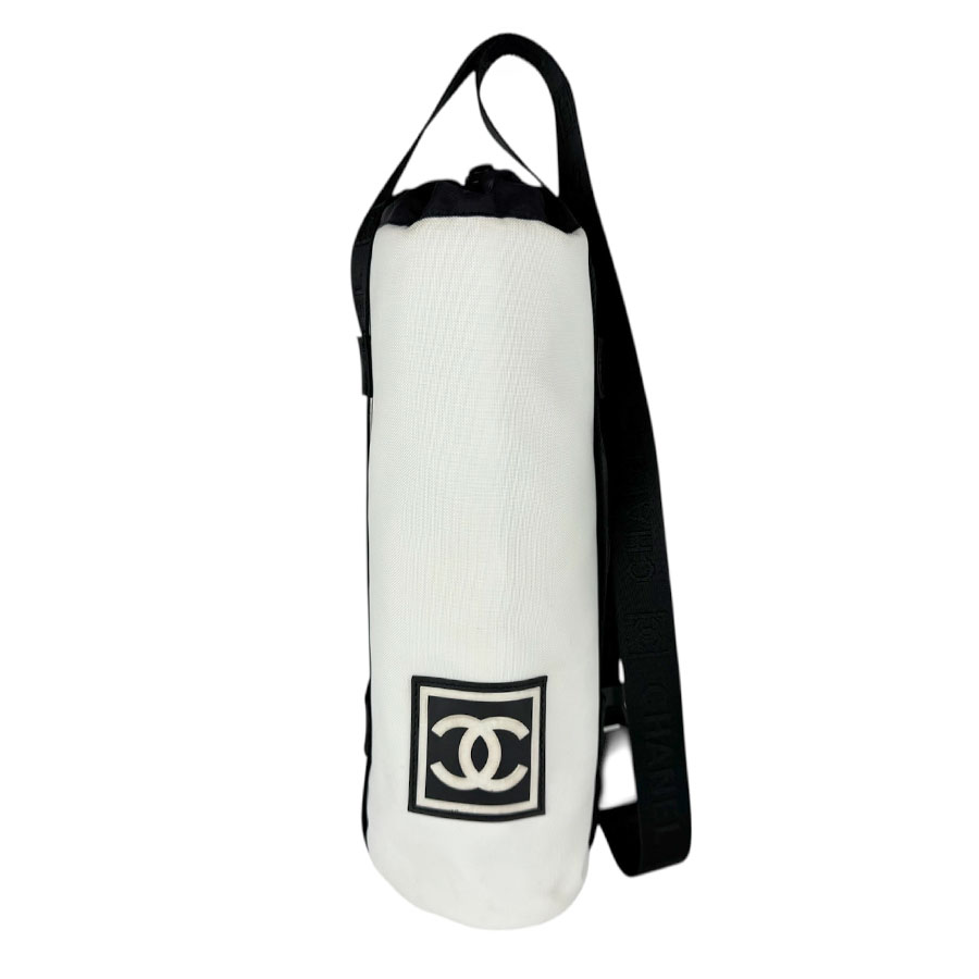 シャネル CHANEL ドリンクバッグ ボトルケース スポーツライン ナイロン ホワイト/ブラック ユニセックス 送料無料【中古】 z9001