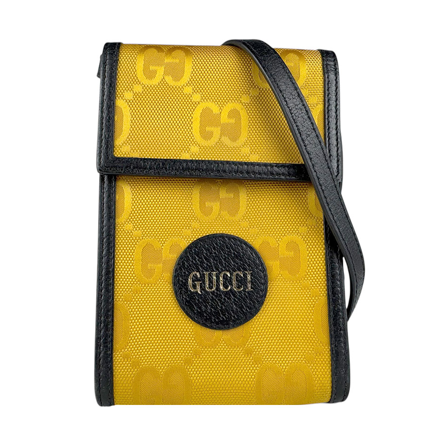 グッチ GUCCI ショルダーバッグ フォンポーチ オフ ザ グリッド ナイロン/レザー イエロー/ブラック ユニセックス 625599 送料無料【中古】 z9026