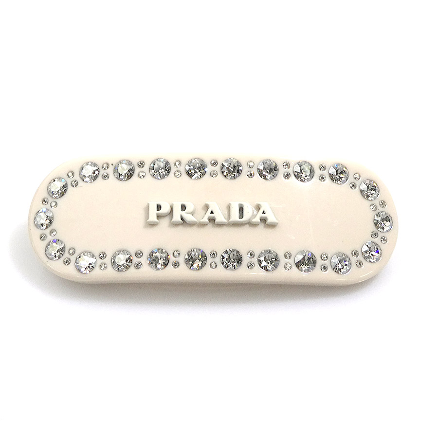 プラダ PRADA バレッタ レジン ベージュ レディース 送料無料【中古】 56642a 23,850円