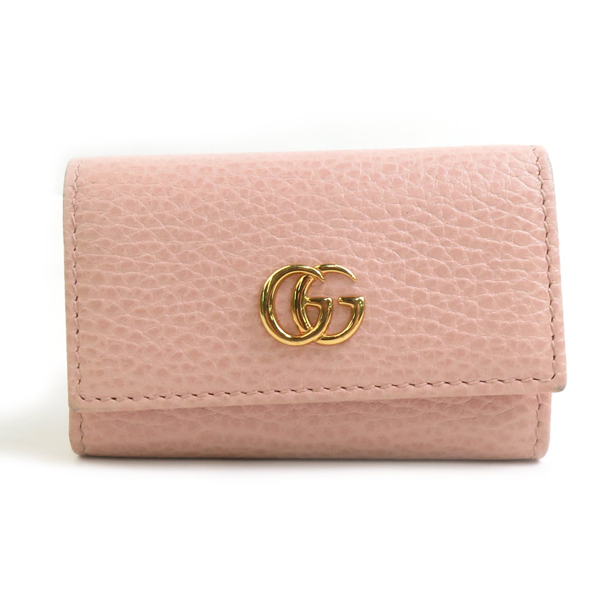 グッチ GUCCI キーケース GGマーモント レザー ピンク レディース 456118 送料無料【中古】 56658i