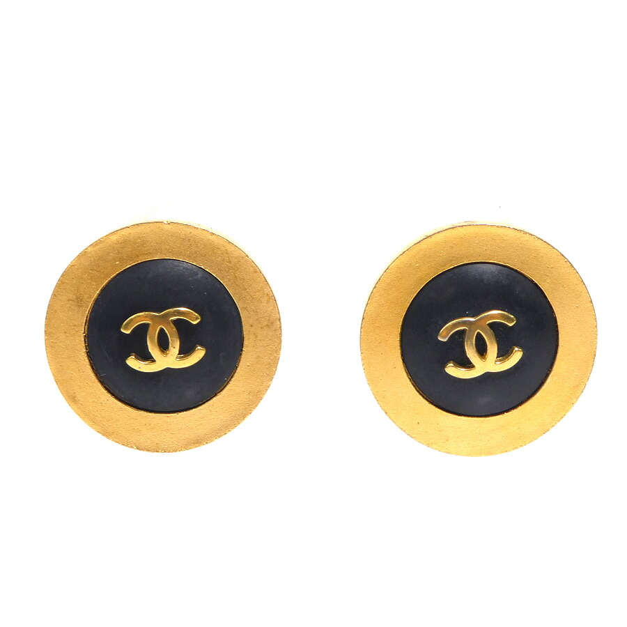 シャネル CHANEL イヤリング ココマーク メタル/プラスチック ゴールド/ブラック レディース 送料無料【中古】 e61652a