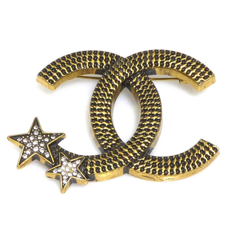 シャネル CHANEL ブローチ ココマーク メタル/ラインストーン ゴールド/シルバー レディース 送料無料【中古】 e61655a