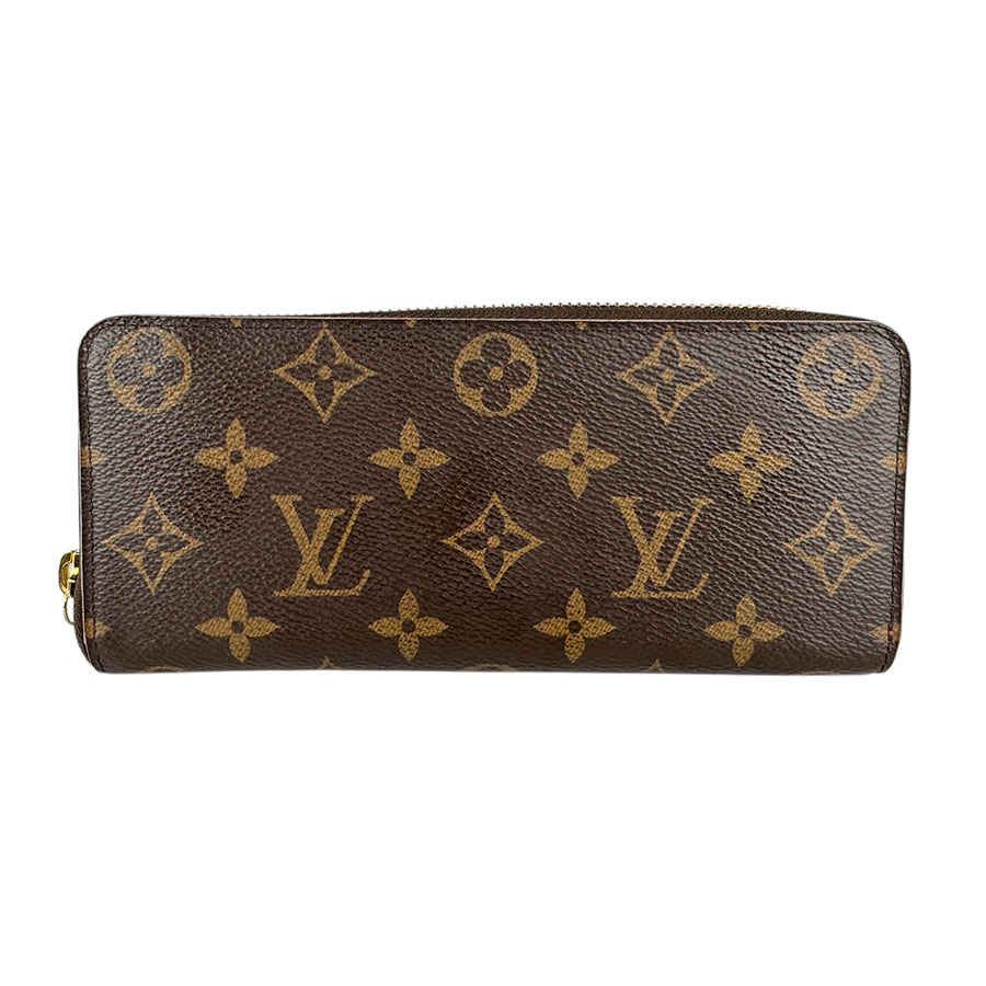 ルイ ヴィトン LOUIS VUITTON ラウンドジッパー長紙入れ モノグラム ポルトフォイユ クレマンス モノグラム帆布 赤銅色 レディース M64201 貨物輸送無料【中古】 z9092