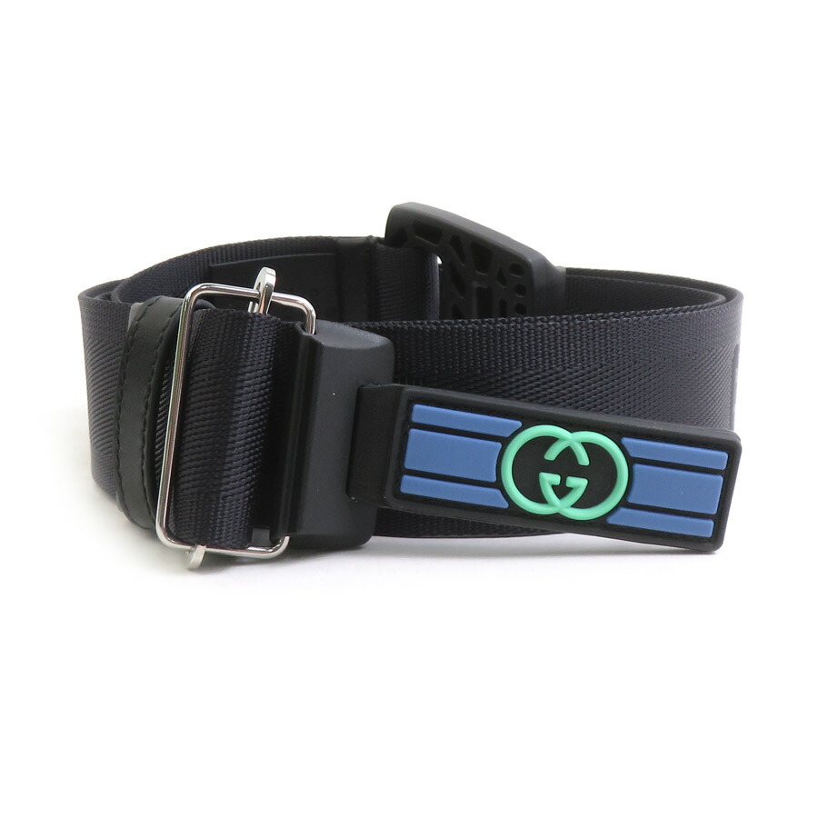 グッチ GUCCI ベルト ナイロン ブラック メンズ 778889 送料無料【中古】 h32087k