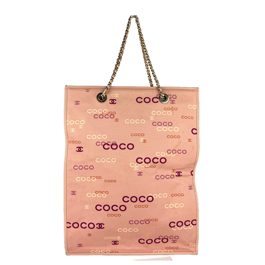 シャネル CHANEL ハンドバッグ キャンバス ピンクオレンジ レディース 送料無料【中古】 z9135