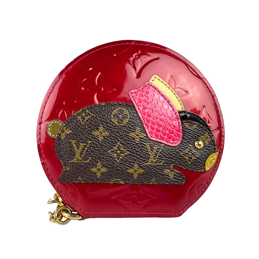 ルイ ヴィトン LOUIS VUITTON コインケース モノグラム ヴェルニ ポルトモネ ラパン モノグラムヴェルニ レッド/ブラウン/イエロー ユニセックス M91389 送料無料【中古】 z9143