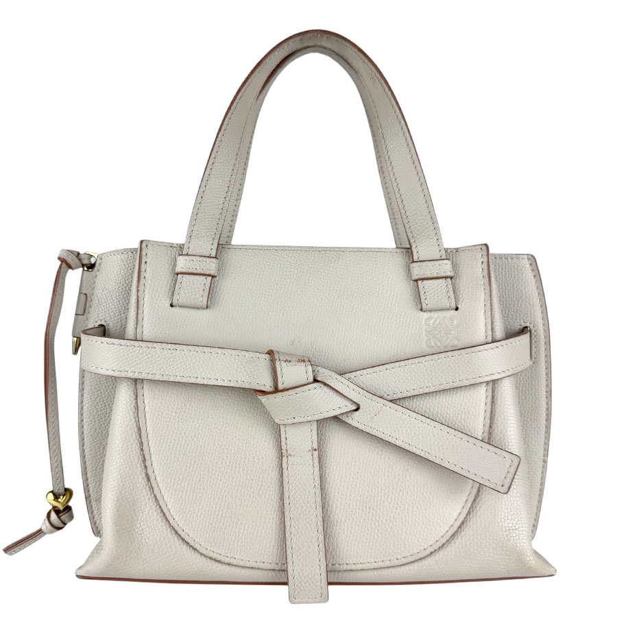 ロエベ LOEWE ハンドバッグ ショルダーバッグ ゲート トップハンドル レザー ライトグレージュ ゴールド レディース 送料無料【中古】 z9179|ブランドバリュー