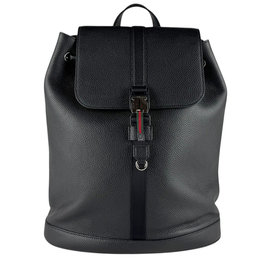 グッチ GUCCI 背嚢 シェリー酒伝達ルート 並み並み うしろ側容器に並べる なめし革 黒いこと メンズ 816750 貨物輸送無料【中古】 z9296