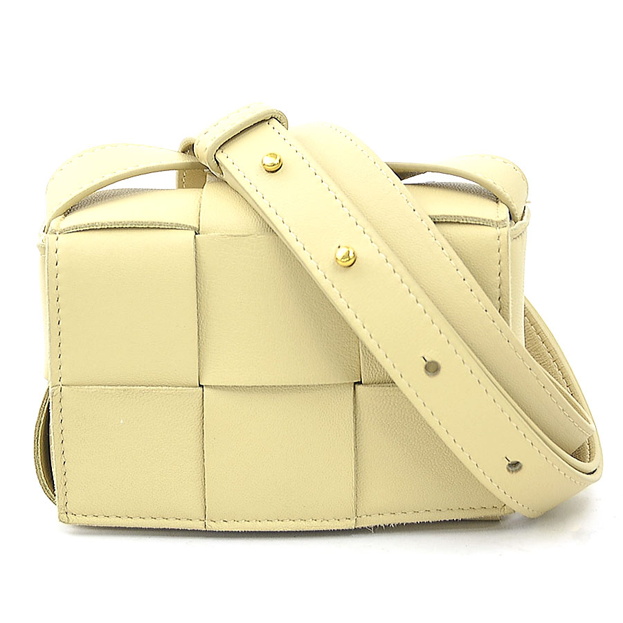 ボッテガヴェネタ BOTTEGAVENETA ショルダーバッグ キャンディ カセット レザー ベージュ レディース 送料無料【中古】 h32162k|ブランドバリュー