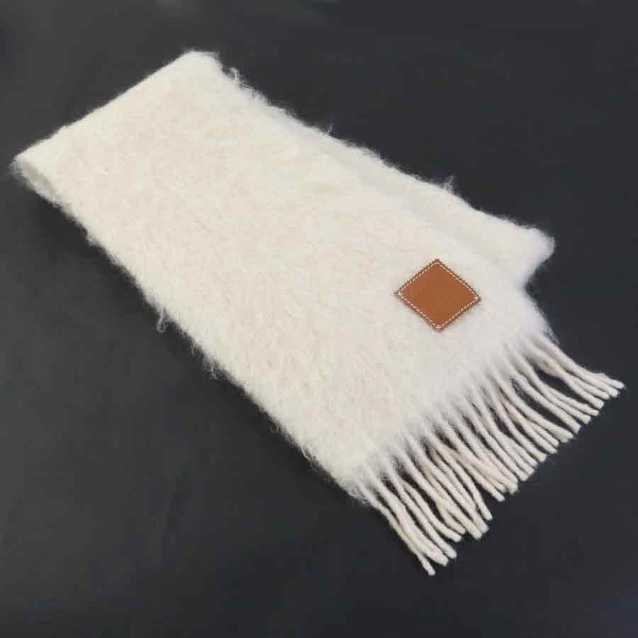 ロエベ LOEWE えり巻き 羊毛/モヘア ともし火ベージュ レディース 貨物輸送無料【中古】 e61808a