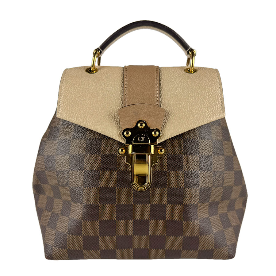 ルイ ヴィトン LOUIS VUITTON 背嚢 ダミエ クランプトン うしろ側風呂敷き包み ダミエキャンバス/なめし革 赤銅色/ベージュ ゴールド レディース N42259 貨物輸送無料【中古】 z9416