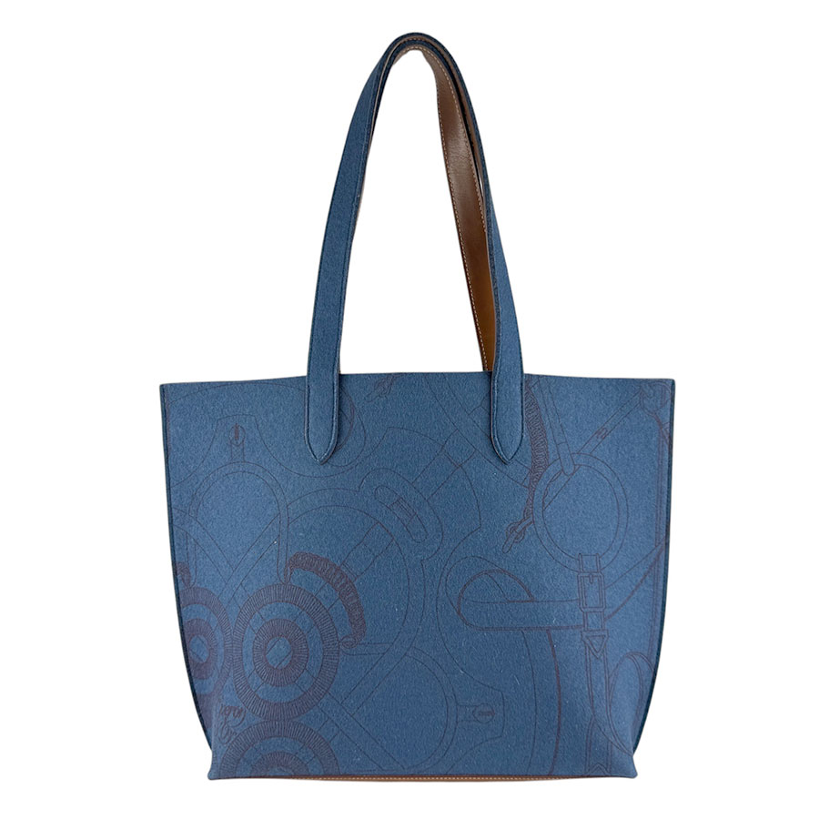 エルメス HERMES ショルダーバッグ トートバッグ 苛性カリミMM フェルト/なめし革 青み/赤銅色 ユニ一発やる 貨物輸送無料【中古】 z9457