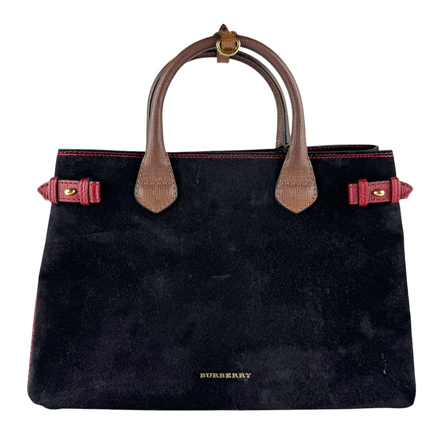 バーバリー BURBERRY ハンドバッグ ショルダーバッグ スエード/レザー ブラック/ブラウン/レッド レディース 送料無料【中古】 z9488|ブランドバリュー