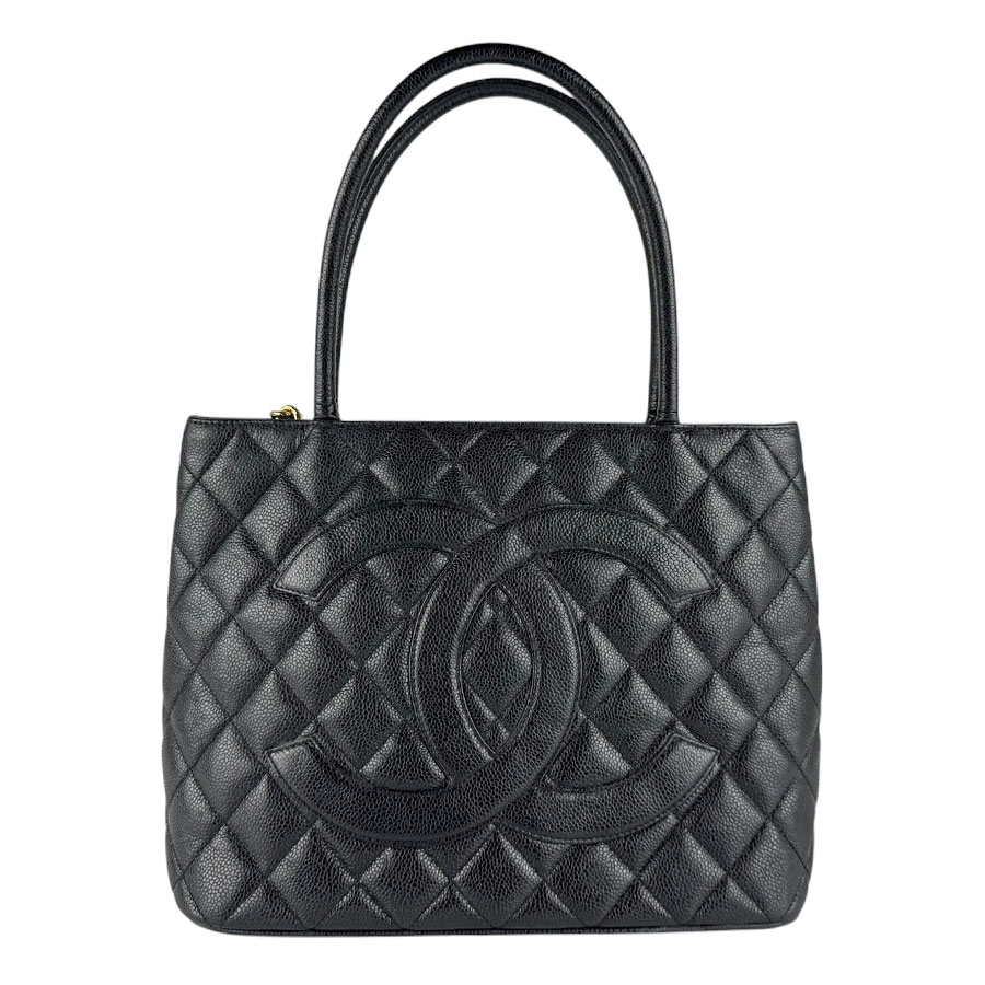 シャネル CHANEL ハンドバック 刷り直すトート キャビアスキンレザー 黒いこと レディース 貨物輸送無料【中古】 z9455